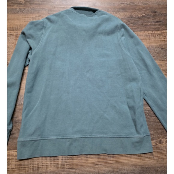 Brooks Brothers men's L quarter zip cotton sweatshirt in teal green - Picture 6 of 6